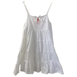 Joe Fresh White Cotton Sundress Eyelet Lace Embroidered Lined Size 3